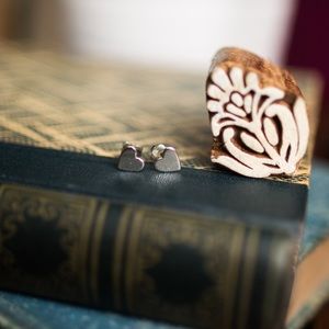 Adorable Sterling Mini Heart Studs